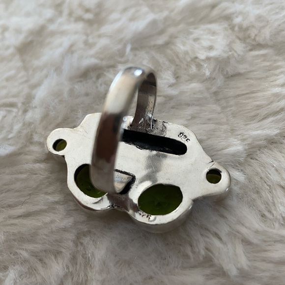 Kyanite Peridot Ethnic Handmade Ring Stamped 925 - Picture 2 of 6